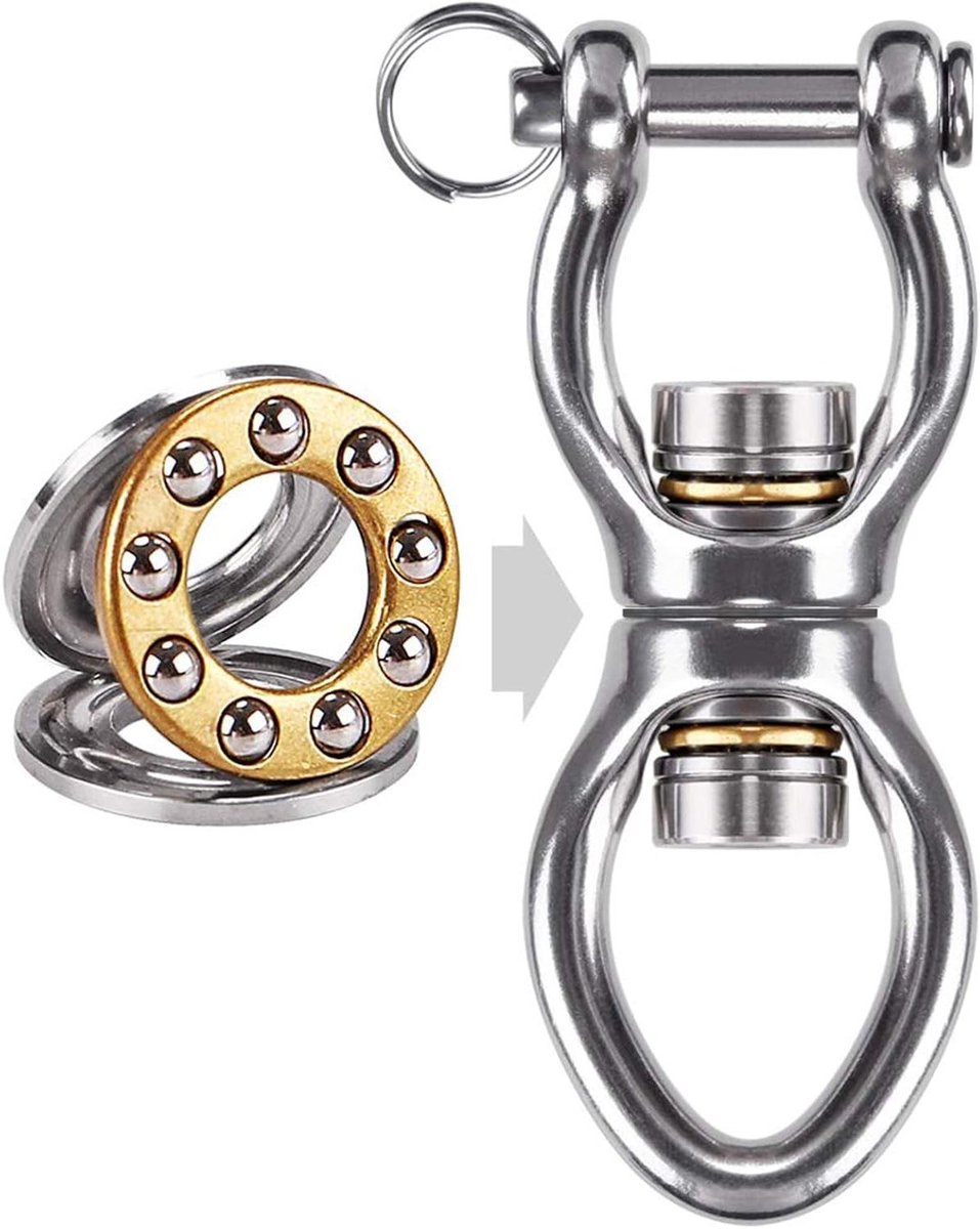 Hangmat Schommel Hanger - Ophangring Lager - Veilig Ophangen - Draaibaar Stil Ontwerp - 1500 Lbs Capaciteit - Zilver
