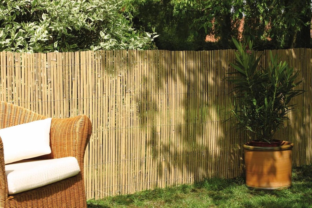 Bamboescherm - Tuinscherm Privacyscherm - Balkon Afschermen - Extra Gehard Bamboe - 100x300 cm - Natuurlijk