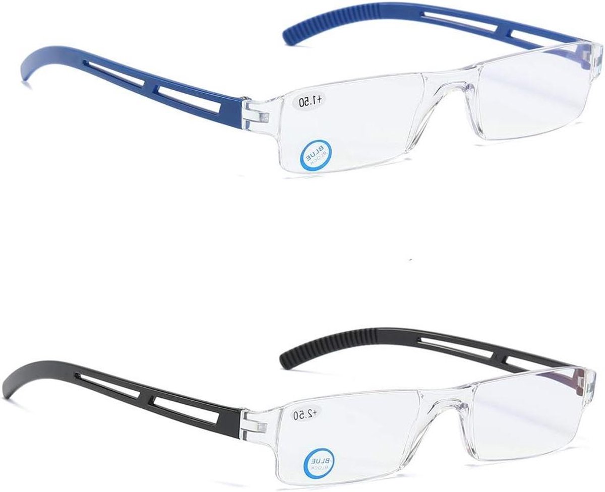 Leesbrillen Set - Visuele Hulp - Comfortabel Lezen - Blauw Licht Filter - 4 Paar - Gekleurd