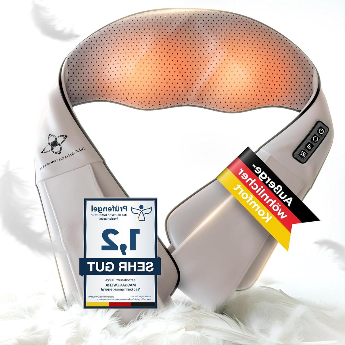 Nek en rugmassageapparaat - Elektrische shiatsu - Spierontspanning - Met warmtefunctie - 44 cm hoog - Zwart