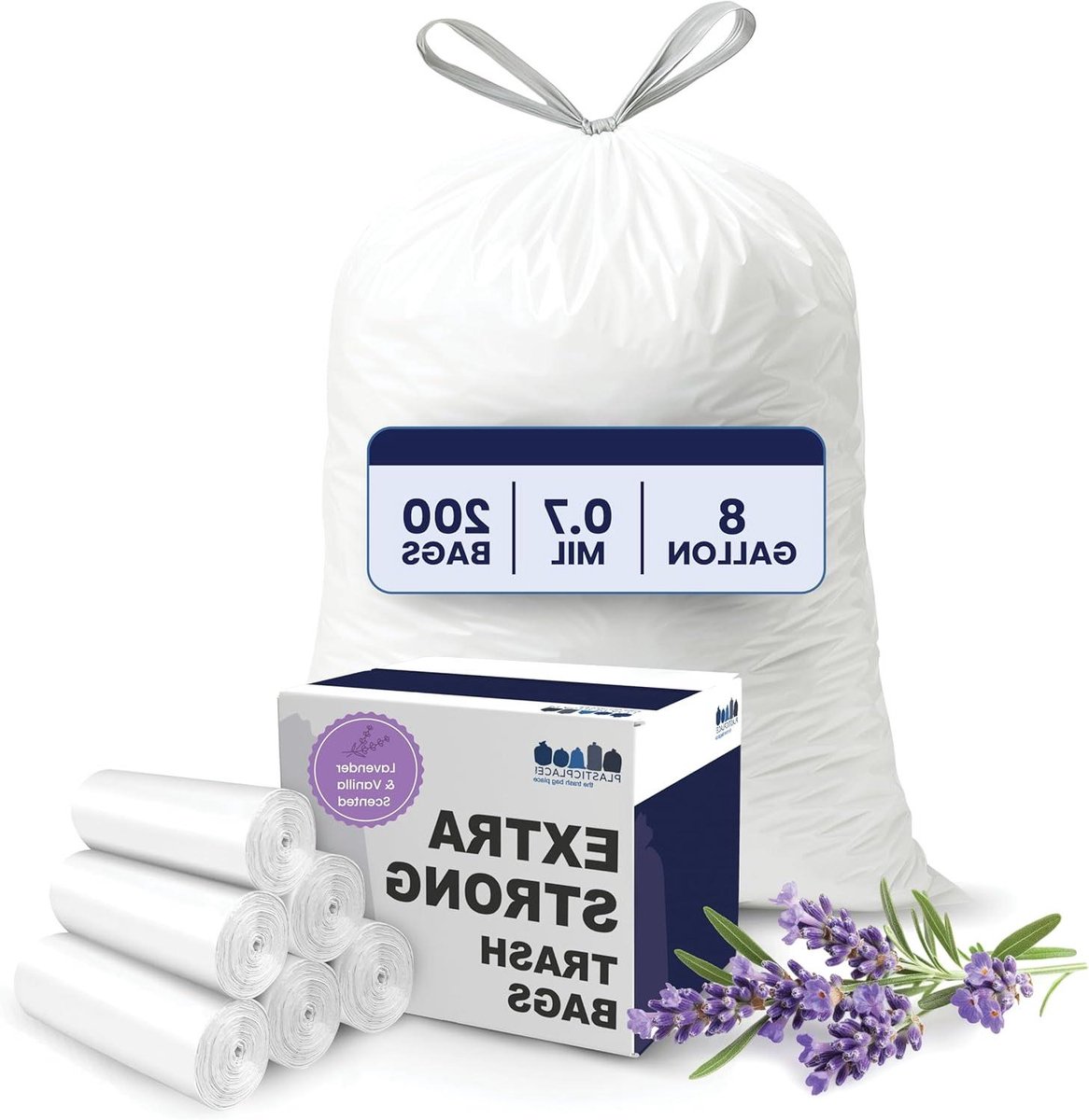 Vuilniszakken - Prullenbakzakken - Keuken en Badkamer - Geurvrij en Aromatisch - 200 stuks - Wit