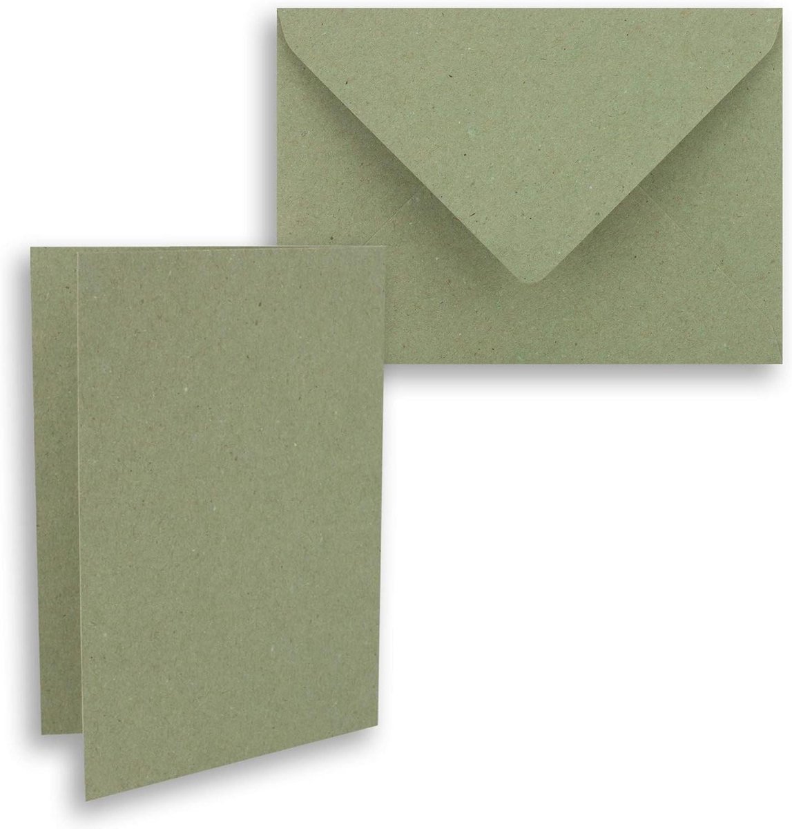 Vouwkaarten met Enveloppen - Wenskaarten Blanco - Persoonlijke Berichten Versturen - Gerecycled Kraftpapier - 10 Sets DIN A5 - Groen