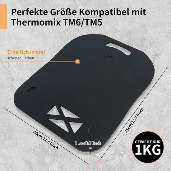 Schuifplank Keukenmachine - Glijplank Rolplank - Apparaat Verplaatsen - Acryl Materiaal - 35.9 x 30.8 cm - Zwart — afbeelding 3