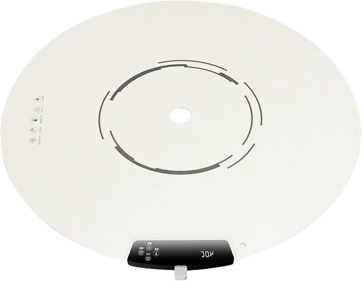 Elektrische Warmhoudplaat - Voedselverwarmermat Verwarmingstablet - Gerechten Warm Houden - Opvouwbaar en Draagbaar - 25.6 Inch Diameter - Wit