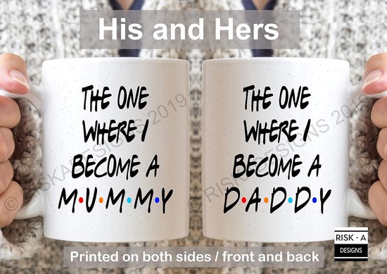 Mama en Papa Mok Set - Ouder Mokken - Cadeau Onthulling - Zwangerschap Aankondiging - 11 Ounces - Wit — afbeelding 2
