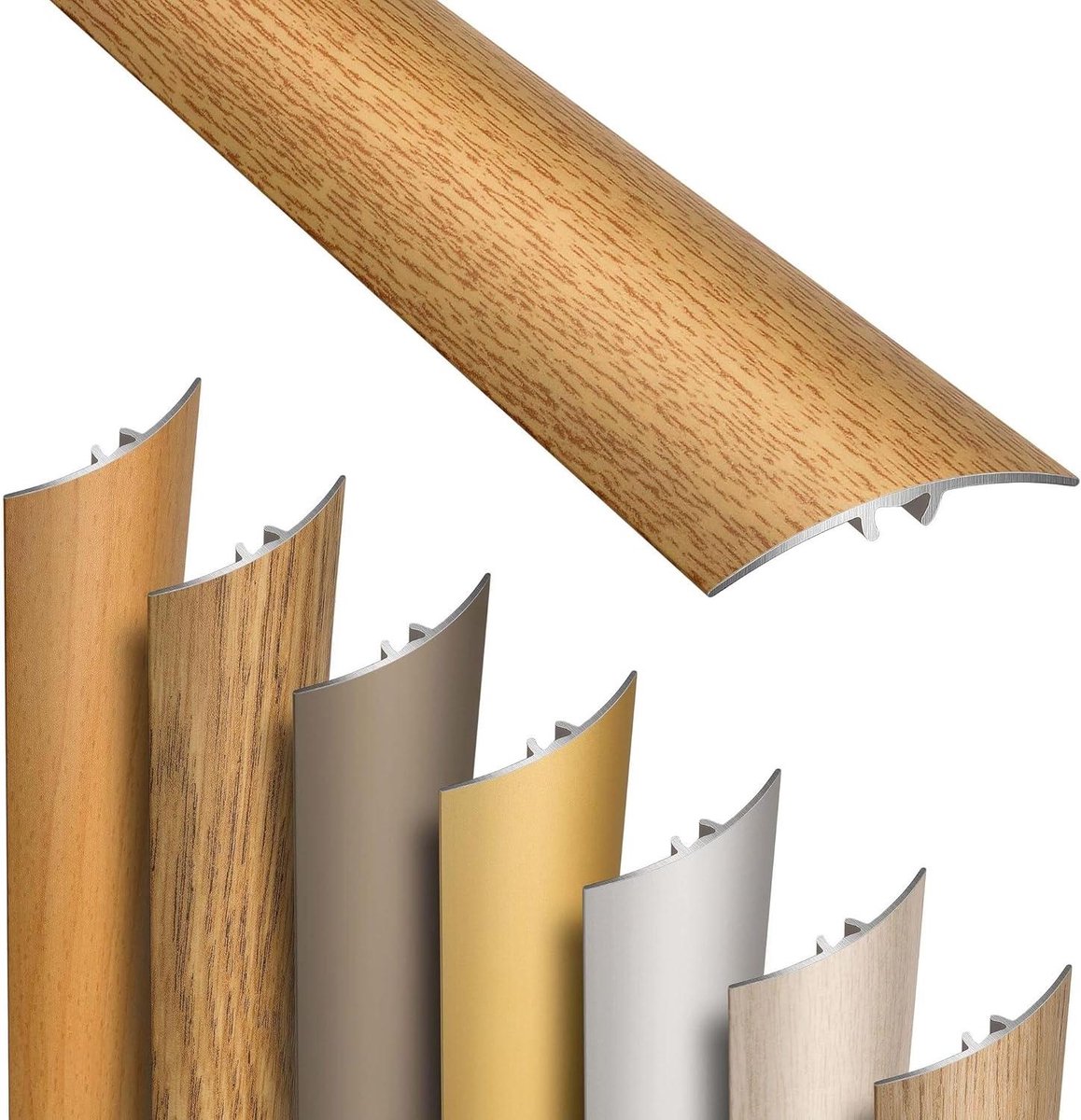 Overgangsprofiel Aluminium - Vloerprofiel Egalisatieprofiel - Vloeren Afwerken - Zelfklevend Insteekbaar - 93cm x 37mm - Eikenhout