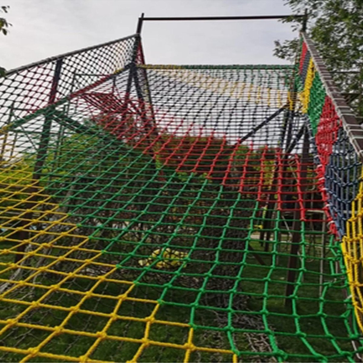 Kinderveiligheidsnet - Speeltoestel net - Klimmen Beveiligen - Handgeweven nylon - 6 mm touwdikte - Meerkleurig