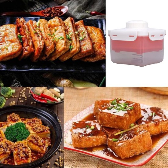 Tofu Pers - Tofu Maker - Maaltijd Voorbereiding - Automatisch Persen - 16 x 14 x 14 cm - Wit — afbeelding 2