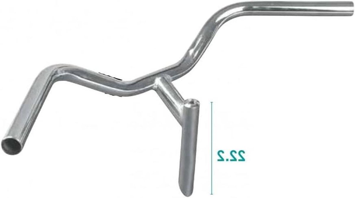 Fietsstuur Verchroomd - Stadsfiets Stuur - Fietsen Monteren - Universele Pasvorm - 222 mm - Chroom