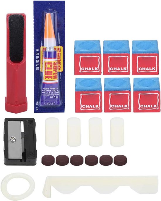 Biljart Keu Reparatie Set - Keu Onderhoud Kit - Keuen Repareren - Compleet met Hulpmiddelen - 24 x 10 cm — afbeelding 3