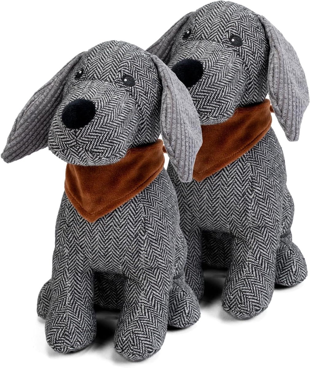 Dieren Deurstopper - Deurblokker Huisdier - Deuren Open Houden - Gevuld Met Zand - 15x17x26 cm - Hond Hugo
