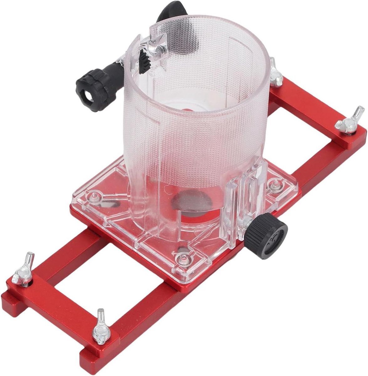 Hout Trimmer Basis - Router Base - Randbewerking Hout - 0-4cm Dikte Aanpassing - 65mm Diameter - Zwart