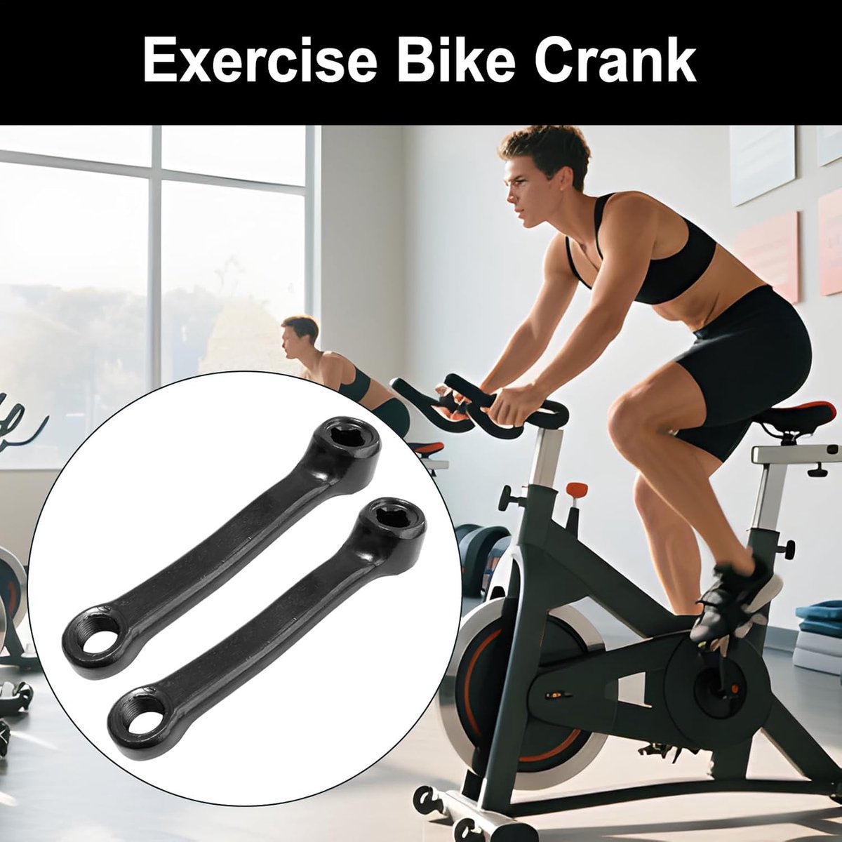 Fietsslinger Crankstel - Fietszwengel Crankarm - Hometrainer Gebruik - Robuust Koolstofstaal - 15.5 cm Lengte - Zwart