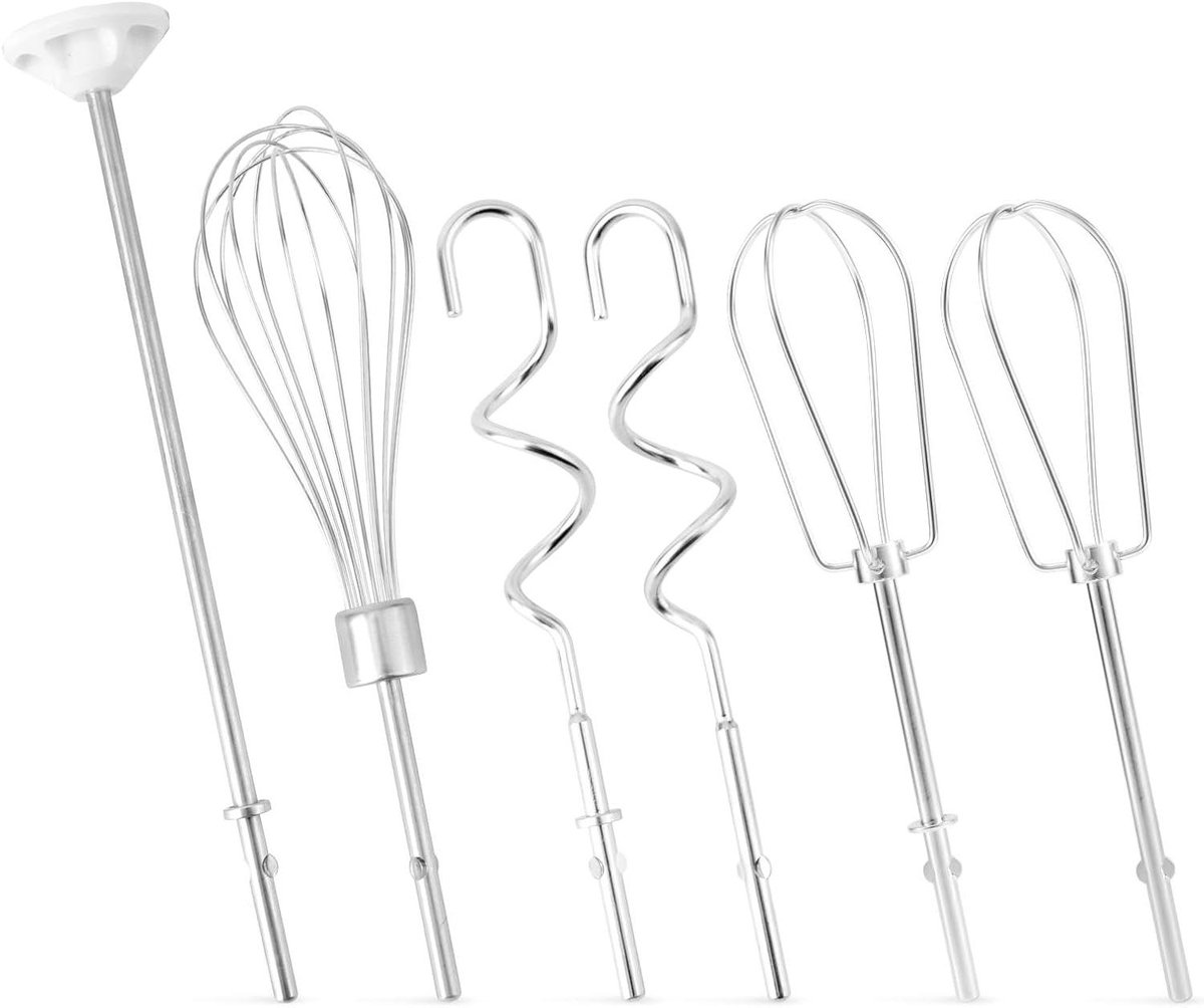 Mixer Accessoires Set Deeg Haken Bakken en Mixen Roestvrij Staal 6 Delig Zilver