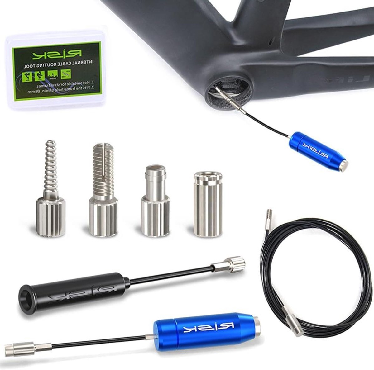 Fiets kabelgeleider - Frame interne leiding - Kabel door frame - Anti-kras bescherming - 9 Centimeter - Grijs