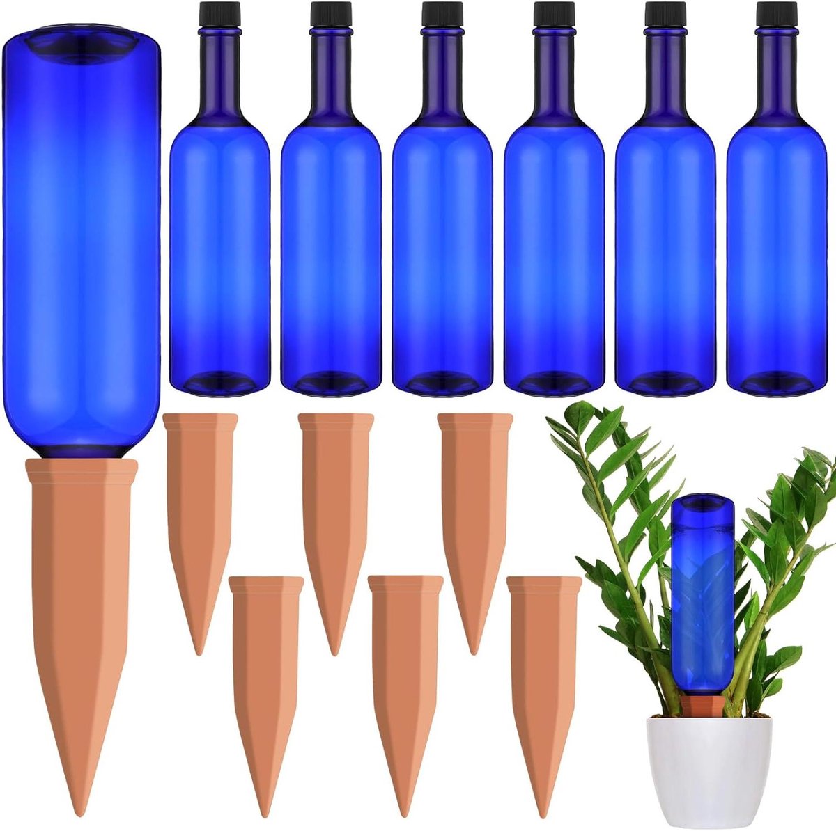 Plantenirrigatie Apparaten - Zelfwatergevers - Planten Verzorgen - Langzame Afgifte - 6 Stuks - Blauw