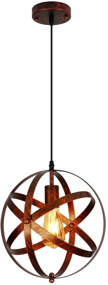 CINK Lux® Vintage Hanglamp Industrieel – Retro Metalen E27 Plafondlamp – Zwarte Cage Design Hanglamp voor Eetkamer, Keuken, Bar & Slaapkamer