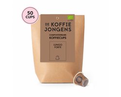 De Koffiejongens - geschikt voor Nespresso - grootverpakking Lungo Forte - 50 composteerbare koffiecups - 100% biologische koffie