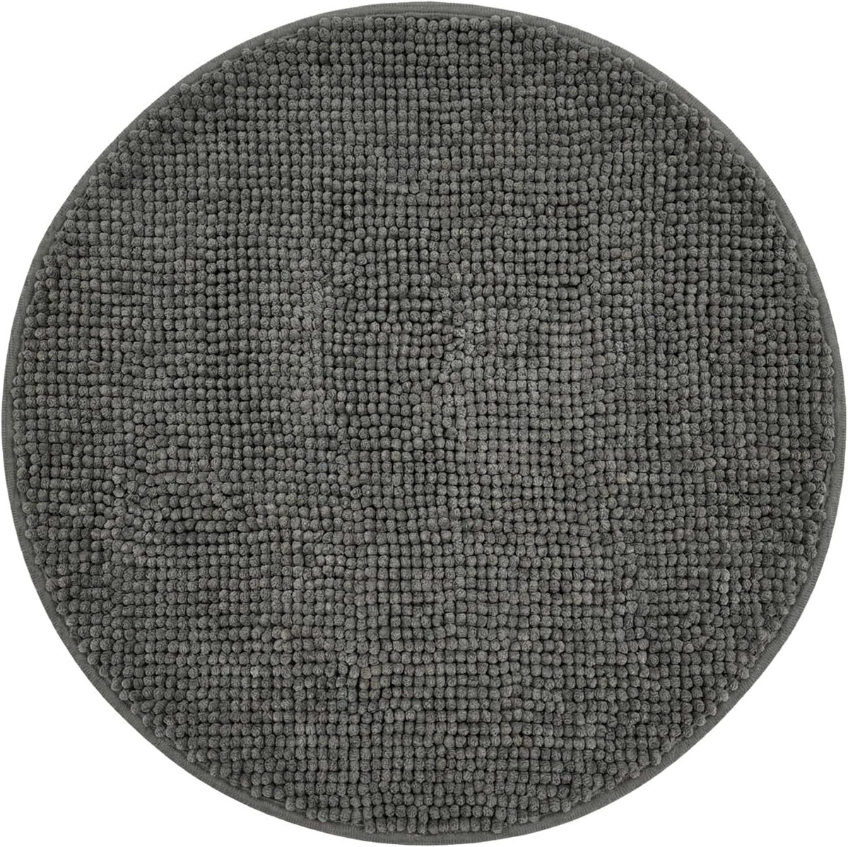JeiibrZui Badematte Rond Ø 60 cm - 1 Stuks - Grijs - Ultra Zacht, Sneldrogend, Antislip voor Badkamer en Douche