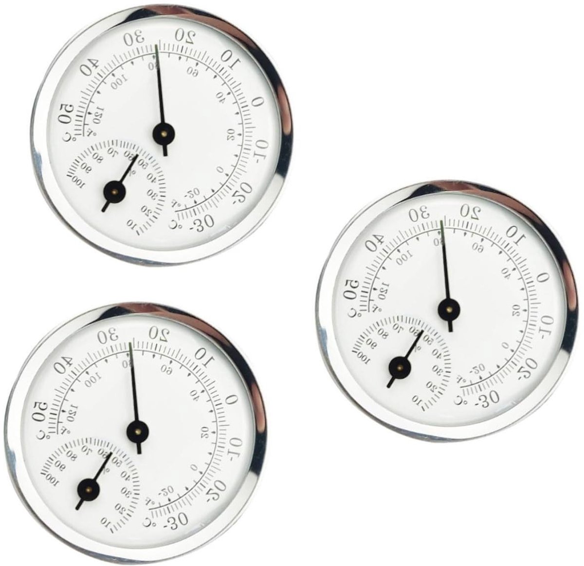 3 Thermometers Hygrometers - Weerstation Binnen Buiten - Klimaat Monitoren - Compact Draagbaar Ontwerp