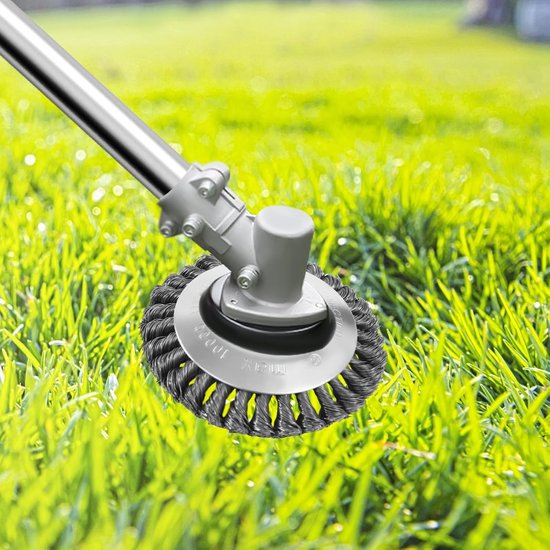 Staaldraad Borstelkop - Onkruidborstel Grastrimmer - Onkruid Verwijderen - Robuuste Mangaanstaal - 15 cm - Zilver — afbeelding 4
