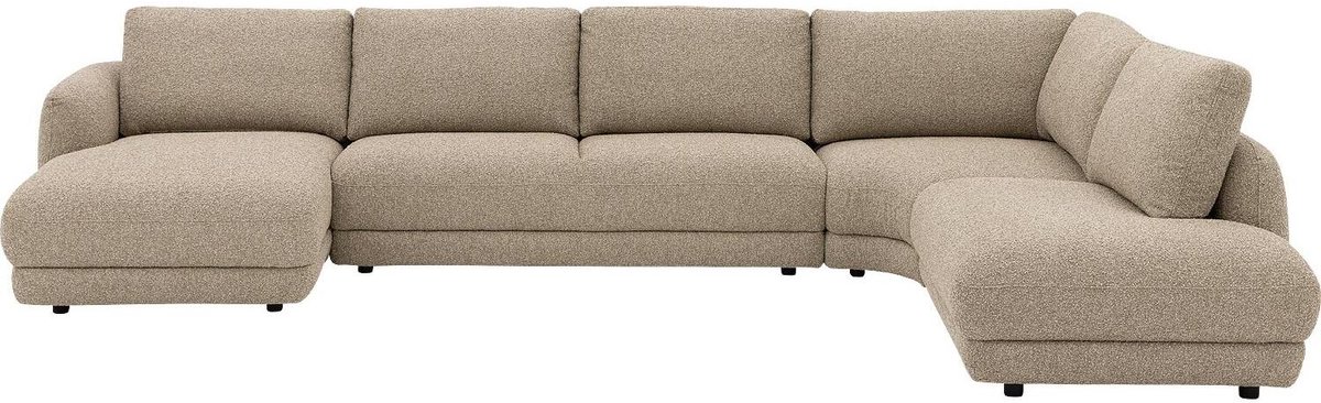 Goossens Premiere Hoekbank - Stof - Beige - 407 x 64 x 253 cm - Links