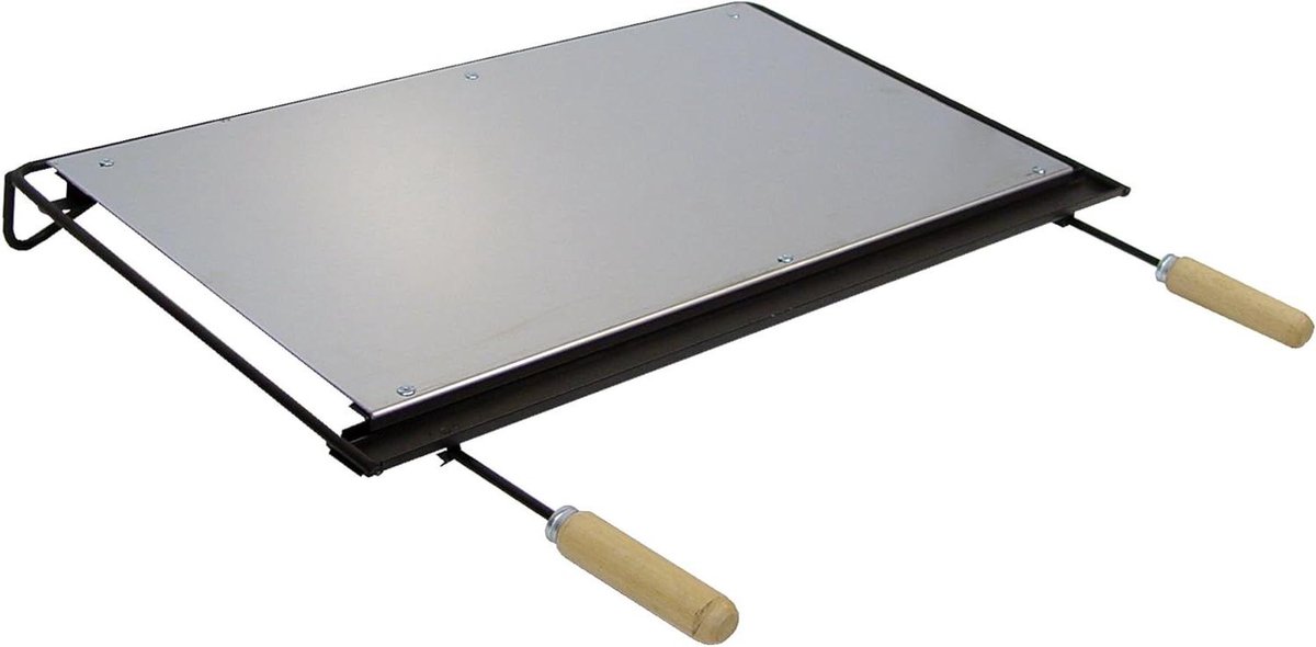 BBQ Bakplaat - Grillplaat RVS - Buiten Koken - Stabiele Duurzame Structuur - 56 x 41 cm - Grijs