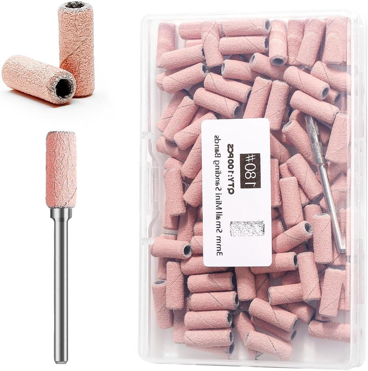 Nagelboorbands - Schuurbanden Vijlbands - Nagelmodificatie - Upgrade Mini Schuurband - 100 stuks - Roze