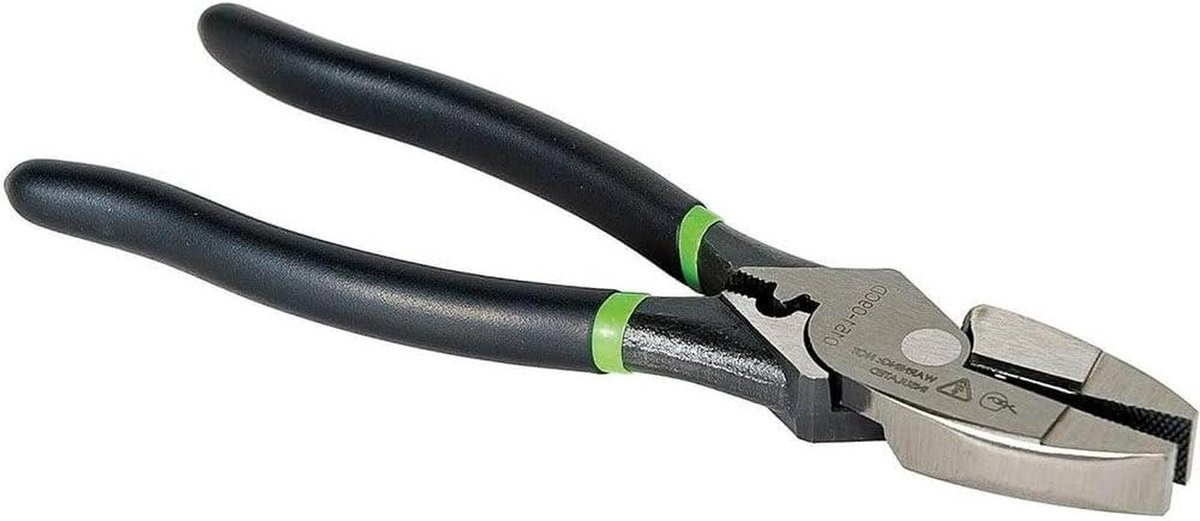 Zijkniptang - Kniptang krimper - Elektra aanleggen - Hoge hefboomwerking - 9 inch - Groen en Zwart