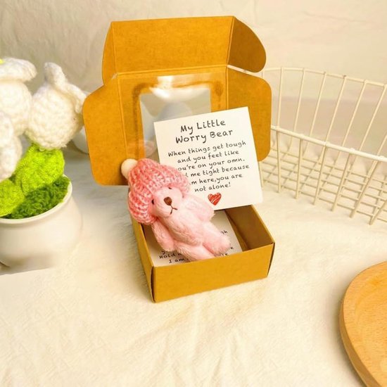 Générique Klein in doos - teddybeer in doos, klein handgemaakt zakdier met inspirerende kaart voor geboorte, Kerstmis, Valentijnsdag van Générique — afbeelding 3