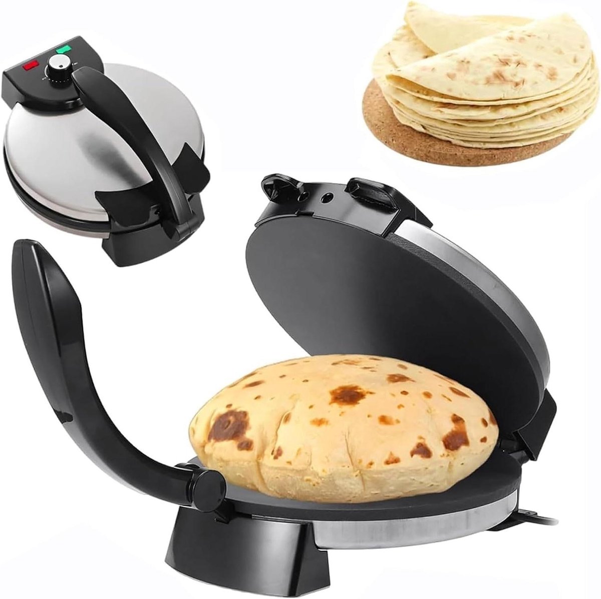 Automatic Roti Maker Machine - Adjustable temperature control and double-sided heating for chapati, pancakes and pizza