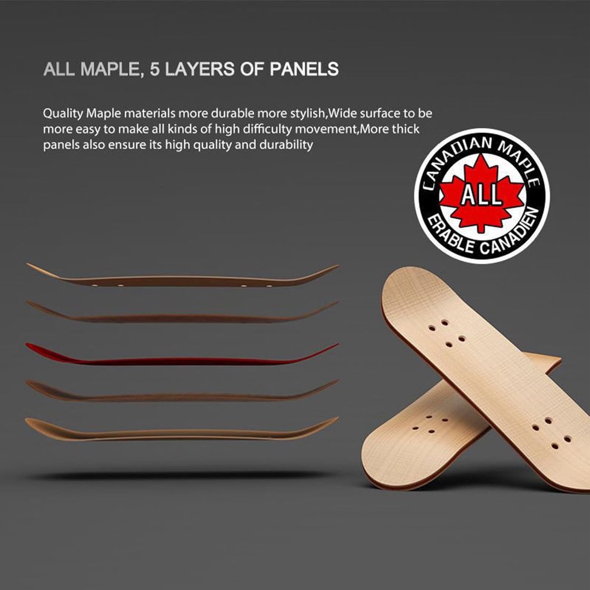 Miniature - Finger Skate Board for Skill Acquisition | Ligneous Frame with Torsional Logic, High Fidelity Bearing Hub & Fully Enclosed Nodes for Students and Adults