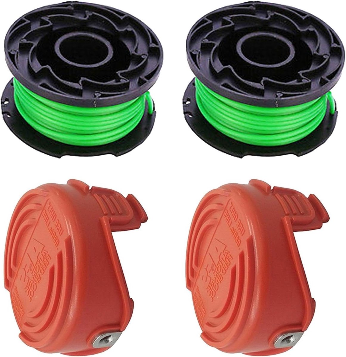 Vervangende Trimmer Spoelen - Lijn & Kap - Tuinonderhoud - Automatische lijnaanvulling - 2 Stuks - Zwart