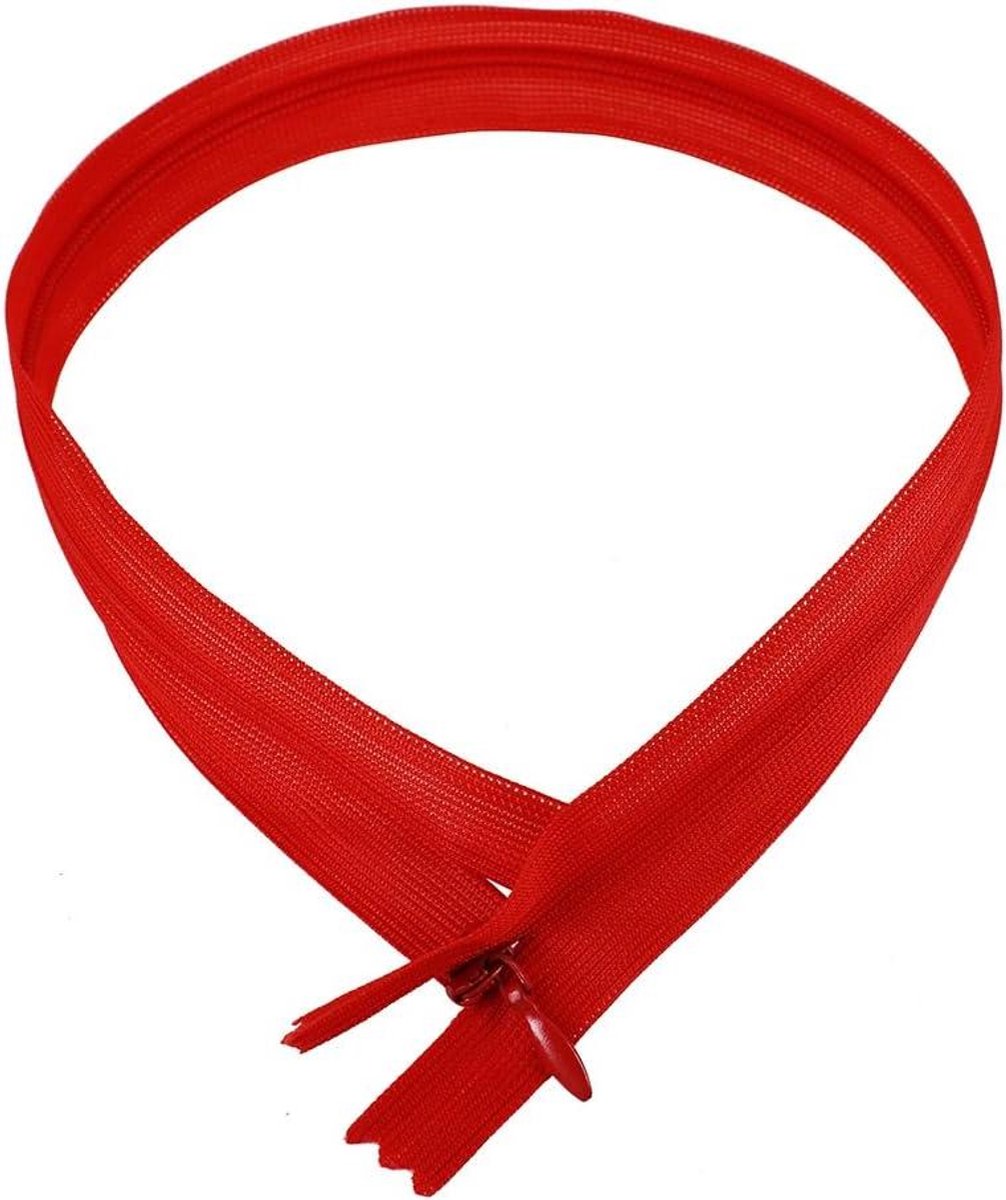 Nylon Ritsen - Naai Ritsen - Kleding Maken - Onzichtbaar Ontwerp - 25cm 10 Stuks - Rood