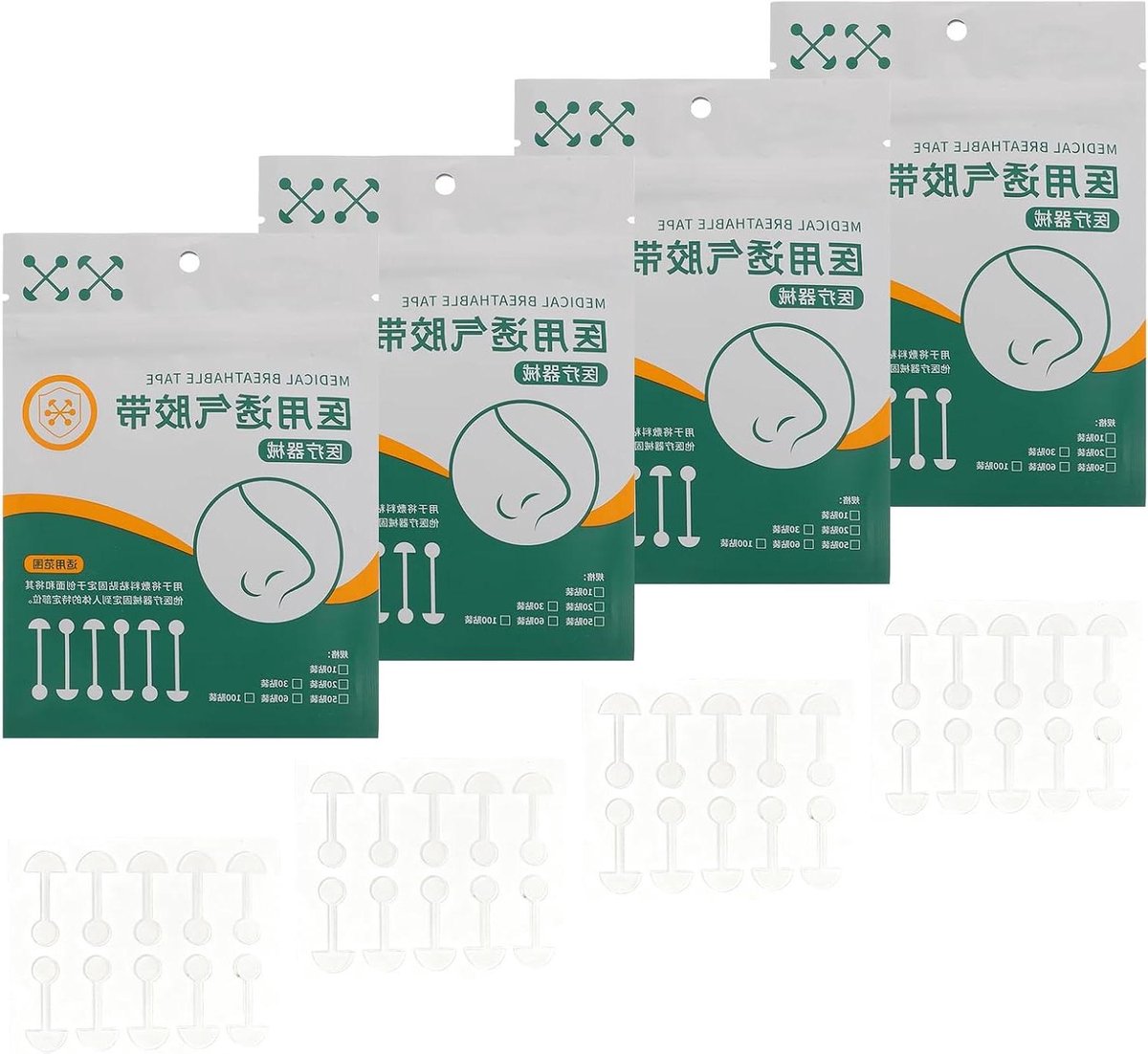 Neus Vormingsstrips - Contour Tape - Natuurlijke Contouren - Zelfklevend Ademend - 200 Stuks - Transparant