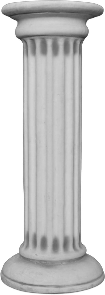 Ronde Zuil - Stenen Sokkel - Tuin Decoratie - Handgemaakt Gegoten Steen - 90 cm Hoog - Grijs