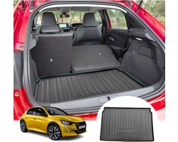 Kofferbakmat Peugeot 208 - Kofferbakbescherming - Auto Beschermen - Voertuigspecifieke Pasvorm - Hoge Rand - Donkerbruin