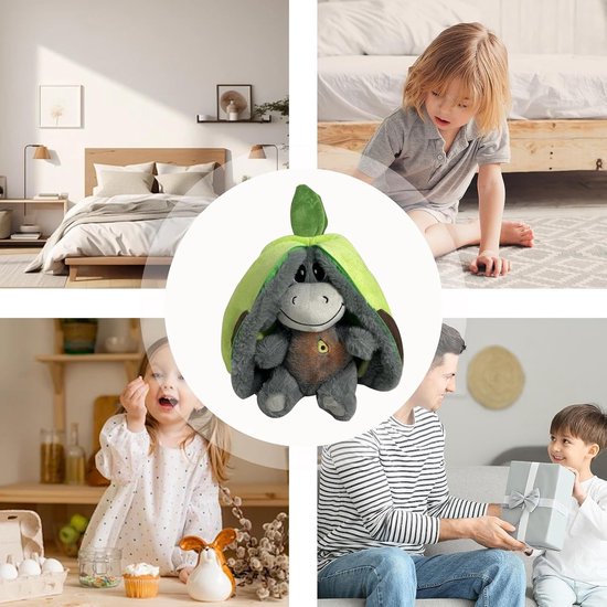 Ademend Knuffeldier - Sluimerdier Ezel - Slaaproutine Verbeteren - Realistische Ademhaling - 30 cm - Groen van Merkloos — afbeelding 3