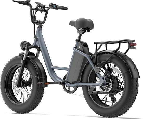 Qekud E20 PRO Elektrische Fiets - 250W Motor, 48V 15.6Ah Accu, 20"x4.0" Vetbanden, SHIMANO 7 Versnellingen van Merkloos — afbeelding 5