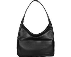Dames Schoudertas - Handtas - Okseltas - Dames Tote Bag - Schoudertas van Kunstleer - Met Binnenvak met Rits - Tas met Grote Inhoud - Ideaal voor Reizen, Winkelen ,Zakelijke Uitstapjes - 32 x 11,5 x 49,5 cm - Zwart