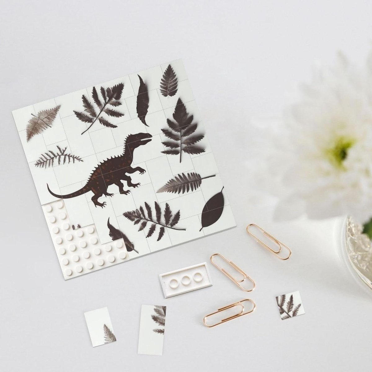 Bouwsteen Puzzel - 3D Blokken - Home Decoratie - Dubbelzijdig Print - Formaat M - Wit