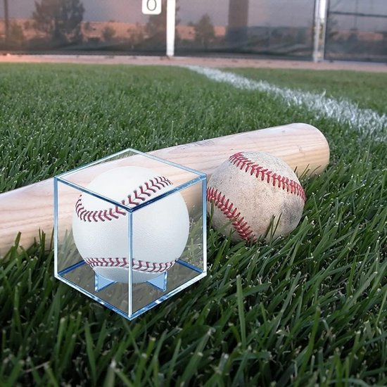 Transparante Display Case voor Baseball en Golfbal, Anti-UV Acryl, Stofdichte Cube Stand voor Handtekeningen en Sportballen (8 x 8 x 8 cm) — afbeelding 2