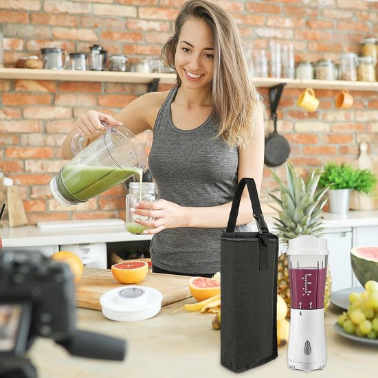 Linkidea Blender opbergtas, verstelbare smoothie blender draagtas met handriem, draagbare kleine blendercontainer compatibel met Hamilton Beach (zwart), Zwart — afbeelding 4