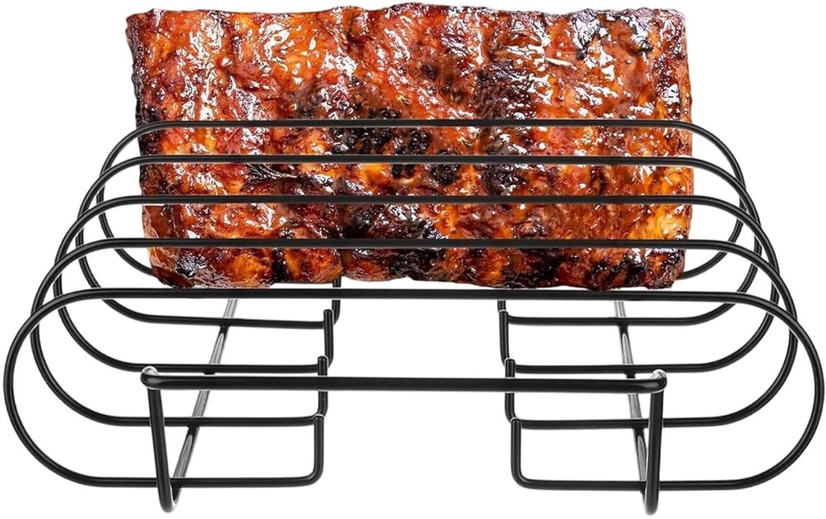 Roosterrek Grill - BBQ Houder - Verticaal Grillen - Ruimtebesparend Ontwerp - 4 Sleuven - Zilver