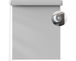 Waterproof Rolgordijn - Lichtdicht Gordijn - Privacy Creëren - Boorvrije Montage - 90 x 50 cm - Lichtgrijs