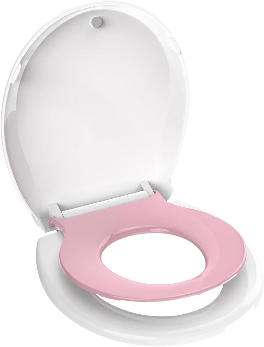 Peuter toiletbril - Zindelijkheidstrainer - Kinderen trainen - Ingebouwd zitje - 419 cm - Roze