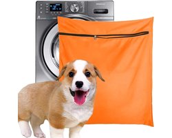Waszak Voor Huisdieren Wasgoed - 65x70cm - Met Rits Voor Wasmachines - Vangt Dieren Haren Op - Oranje