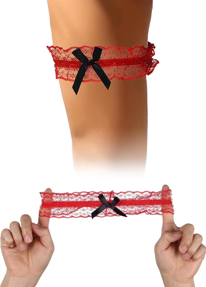 Kousenband Bruiloft - Bruidsaccessoire - Speciaal Gelegenheid - Elegant Kant Design - One Size - Wit