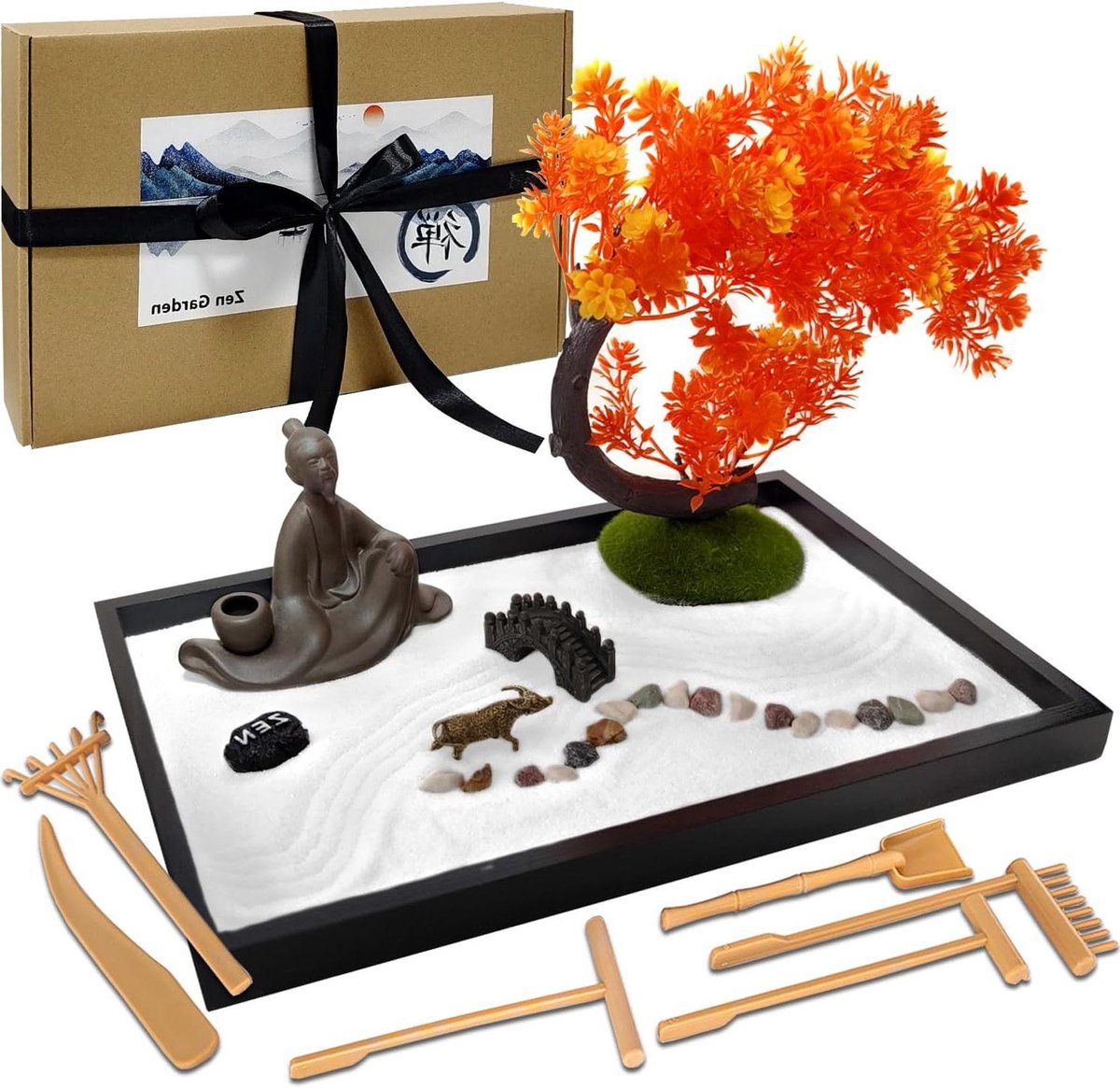 Zen Tuin Kit - Meditatie Decor - Rustgevende Ruimte - Inclusief Gereedschap - 16cm x 22cm - Niet gespecificeerd