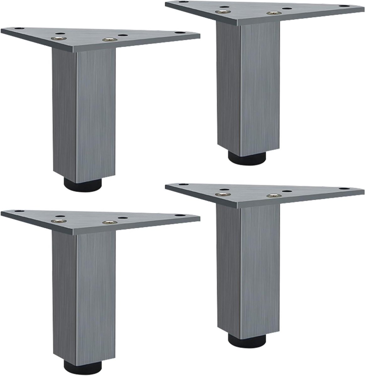 Tafelpoten Set - Meubelonderstel - Meubels Verhogen - In Hoogte Verstelbaar - 12cm - Grijs